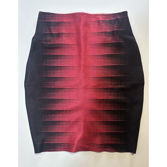 WOW couture Dresses & Skirts - Wow Couture World Of Women Red Black High Waist Bandage Skirt Festival Club Sz S